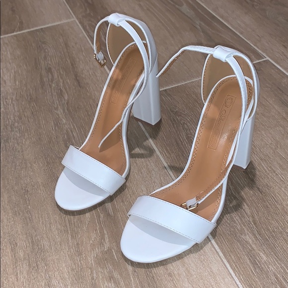 Shoes - White Block Heels
